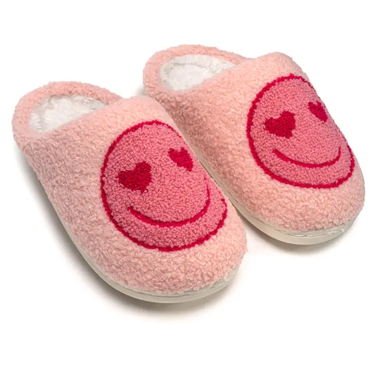 Kids Heart Eyes Slippers - Pink - Southern Belle Boutique