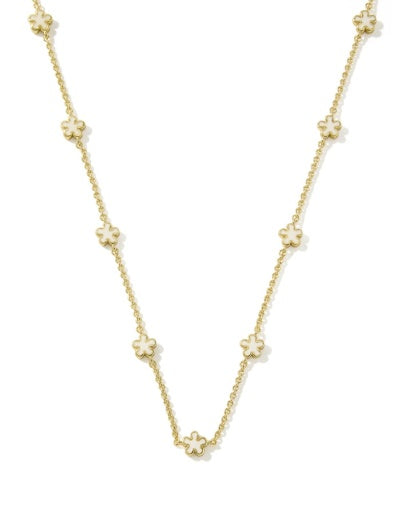 Jane Strand Necklace - Gold White Enamel - Southern Belle Boutique