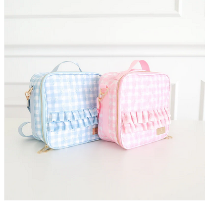 Ruffled Nylon Lunchbox - Blue Floral - Southern Belle Boutique