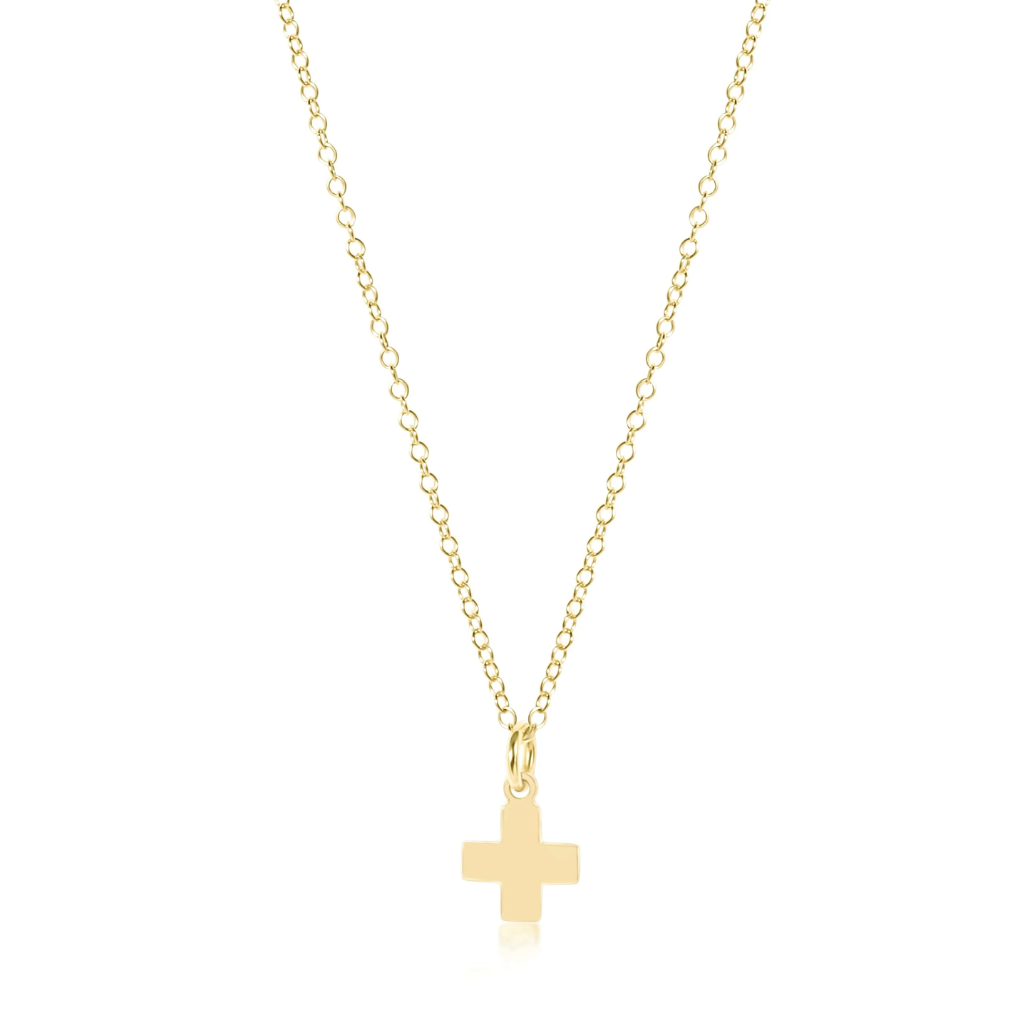 16" Necklace Gold - Signature Cross Gold Charm - Southern Belle Boutique
