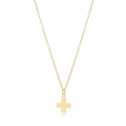 16" Necklace Gold - Signature Cross Gold Charm - Southern Belle Boutique