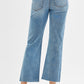 High Rise Crop Straight Rhinestone Jeans - Medium