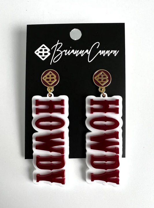Maroon HOWDY Earrings