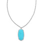 Rae Long Pendant Necklace Silver Turquoise Magnesite - Southern Belle Boutique