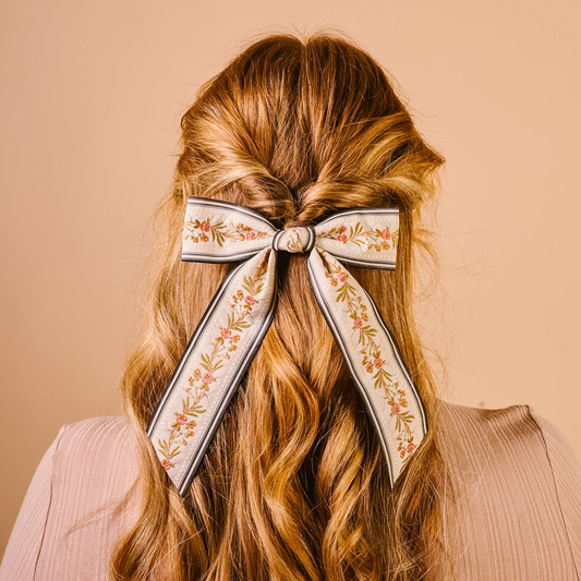 Cream Cottage Crush Hair Bow - Southern Belle Boutique