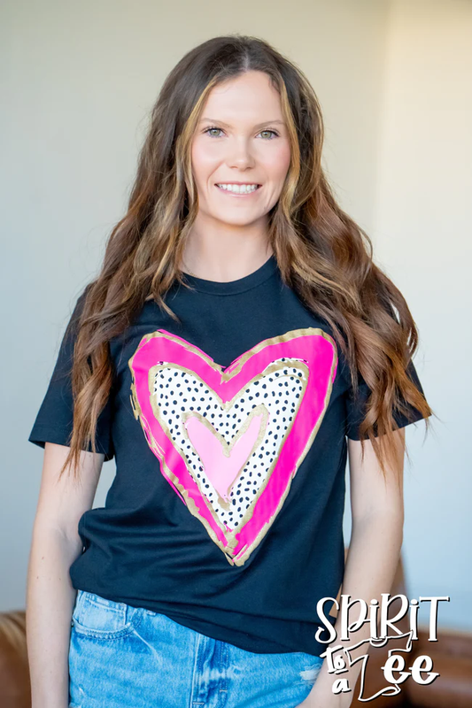 Pink Gold Heart SS Tee