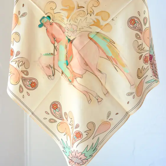 Summer Ride: Western Scarf Bandana Silk Tencel Cowgirl Wild Rag - Southern Belle Boutique