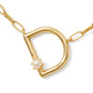 Pearl Initial D Short Pendant Necklace - Gold