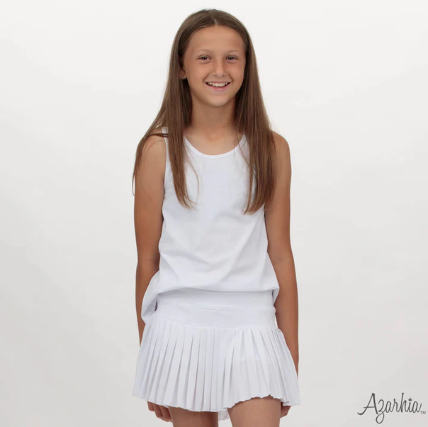 Mini Pleated Skort - White - Southern Belle Boutique