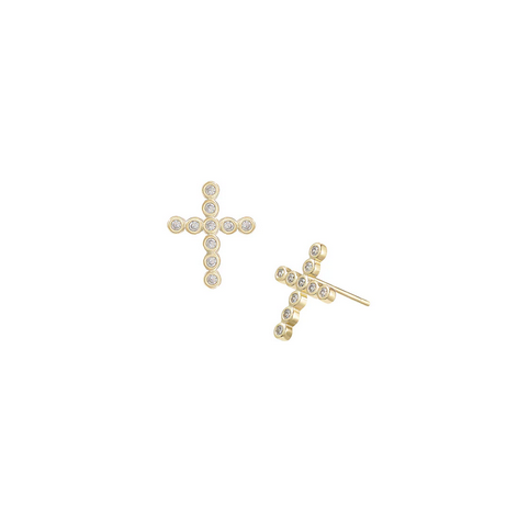 Legacy Cross Stud Earrings - Gold - Southern Belle Boutique