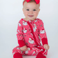 Softsnooze Dear Santa Convertible Ruffle Footie Pajama