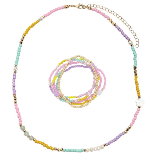 Kids Star Pink, Lavender, Mint, Yellow Necklace & Bracelet