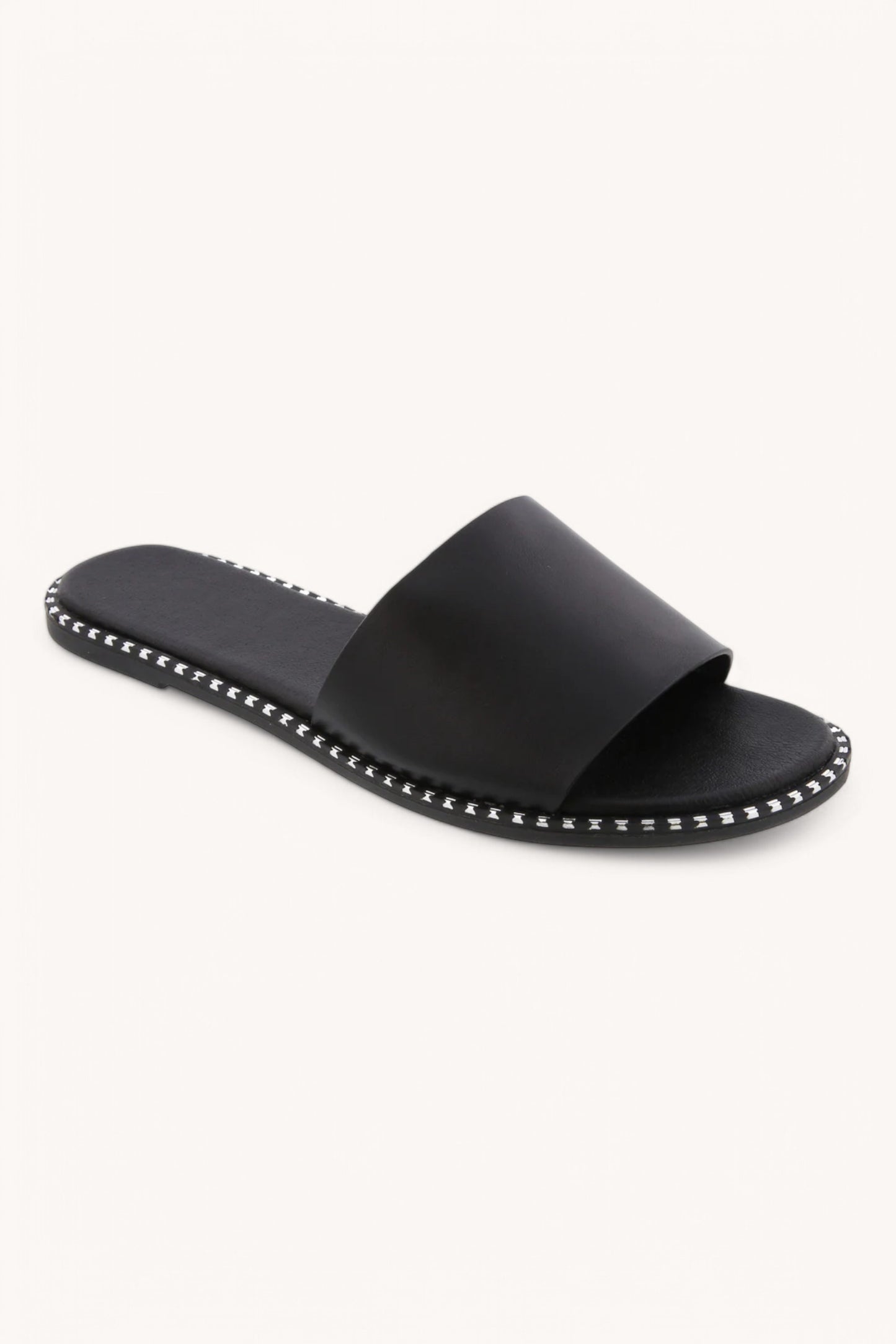 Gateth Stud Edge Sandals - Black Silver - Southern Belle Boutique
