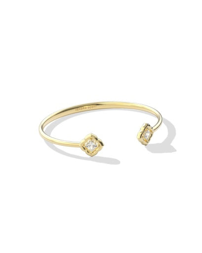 Mallory Crystal Cuff Bracelet - Gold White Cz S/M - Southern Belle Boutique