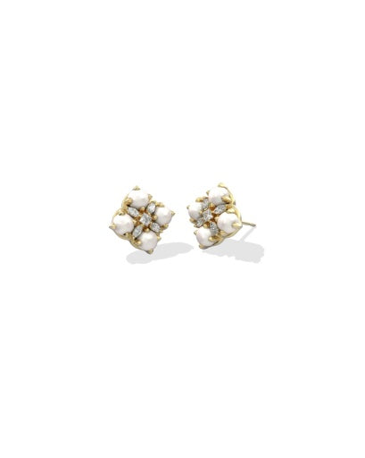 Dira Pearl Stud Earrings - Gold Freshwater Cultured Pearl - Southern Belle Boutique