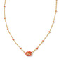 Mini Elisa Enamel Frame Short Pendant Necklace Gold Variegated Orange Magnesite