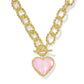 Haisley Heart Statement Necklace Gold - Blush Ivory Mother Of Pearl