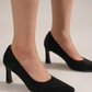 Black Suede Classic Pump Heel