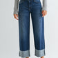 Scissor Cut Cuffed Slim Wide Jeans