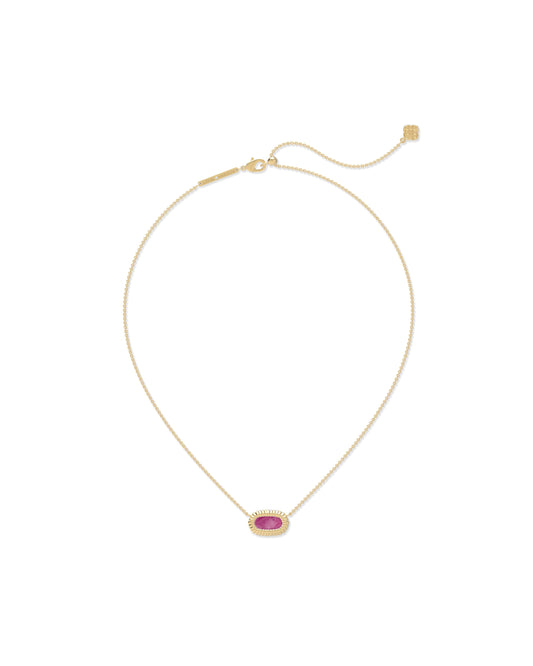 Elisa Ridge Frame Short Pendant Necklace - Gold Azalea Illusion - Southern Belle Boutique