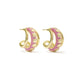 Jane Huggie Earrings - Gold Dark Pink Enamel - Southern Belle Boutique