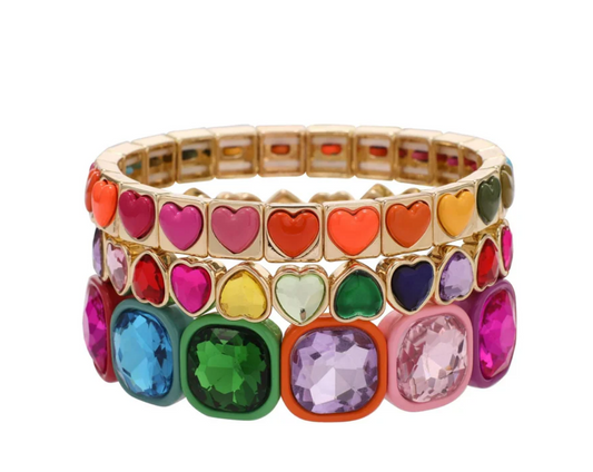 Rainbow Hearts Stack Set - Southern Belle Boutique