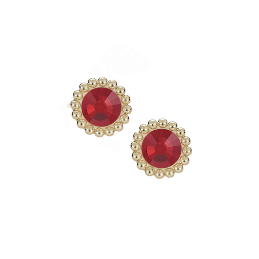Allure Stud Earrings - Gold Red - Southern Belle Boutique