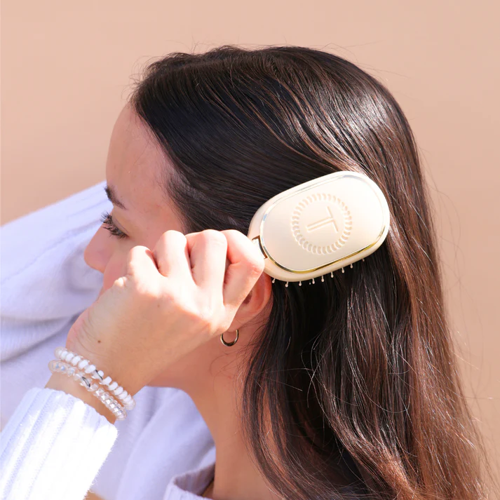 Mini Boar Bristle Hair Brush - Tan - Southern Belle Boutique