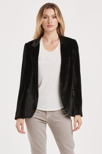 Nadja Velvet Blazer - Black - Southern Belle Boutique