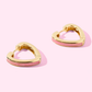 Gigi Heart Huggie Earrings - Pink
