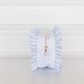 Blue Fawn Ruffled Nylon Large Clear Pouch