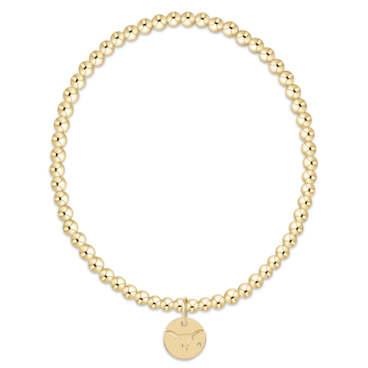 Classic Gold 3MM Bracelet - UT Austin Disc - Southern Belle Boutique