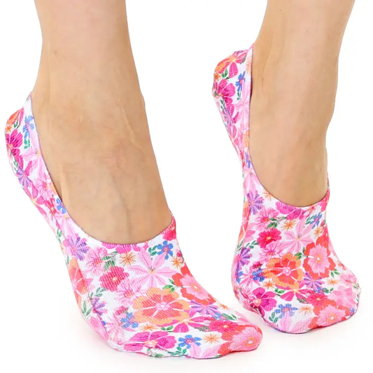 No-Show Liner Socks - Feminine Florals - Pink