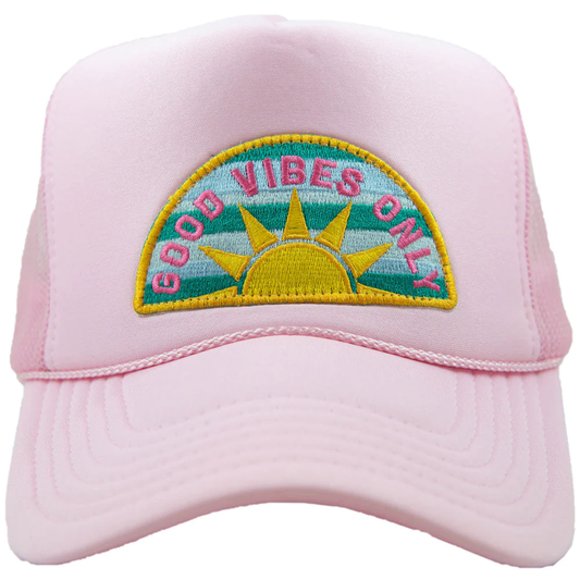 Good Vibes Only Pink Trucker Hat - Southern Belle Boutique