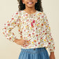 Cream Floral Tasseled Top