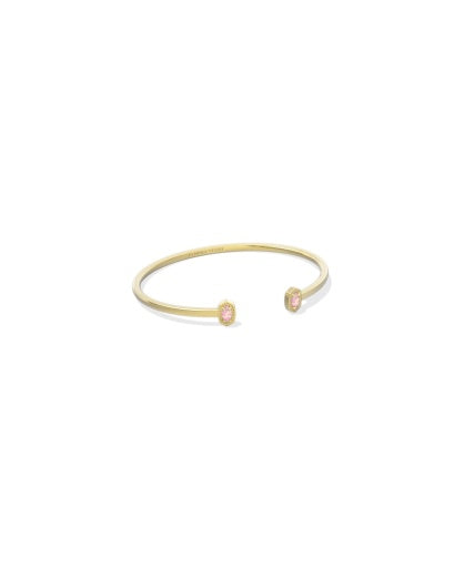 Mini Elton Cuff Bracelet Gold Light Pink Lab Grown Opal S/M - Southern Belle Boutique