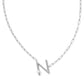 Pearl Initial N Short Pendant Necklace - Silver - Southern Belle Boutique