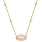 Elisa Lattice Frame Short Pendant Necklace Gold Blush Ivory Mother Of Pearl