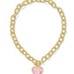 Haisley Heart Statement Necklace Gold - Blush Ivory Mother Of Pearl