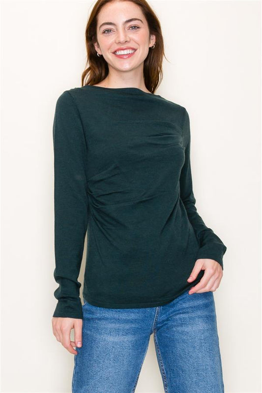 Forest Boat Neck Lightweight Sweater - Southern Belle Boutique