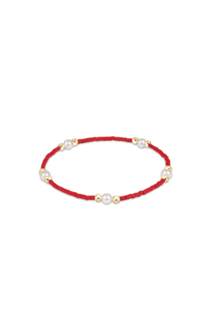 Gameday Hope Purpose Pearl Bracelet - Red - Southern Belle Boutique