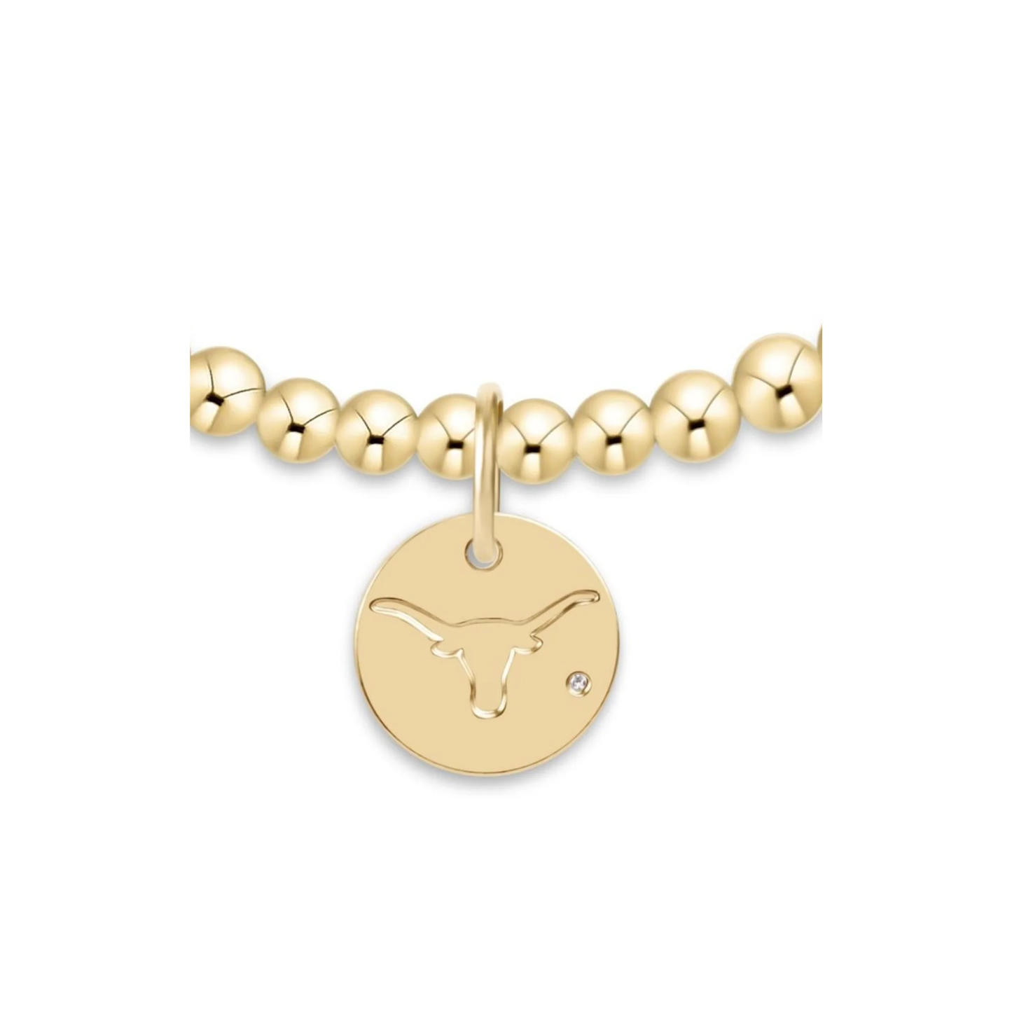 Classic Gold 3MM Bracelet - UT Austin Disc - Southern Belle Boutique