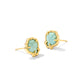 Brynne Shell Stud Earrings - Gold Sea Green Chrysocolla - Southern Belle Boutique