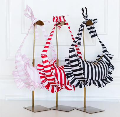 Ruffled Bum Bag - Pink Stripe