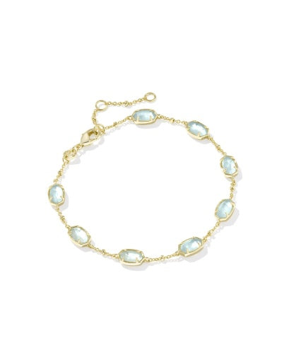 Emilie Link Bracelet Gold Light Blue Illusion - Southern Belle Boutique