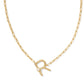 Pearl Initial R Short Pendant Necklace - Gold - Southern Belle Boutique