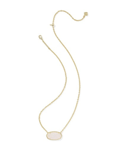 Elisa Statement Short Pendant Necklace Gold Iridescent Drusy