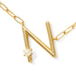 Pearl Initial N Short Pendant Necklace - Gold - Southern Belle Boutique