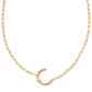 Pearl Letter C Short Pendant Necklace - Gold