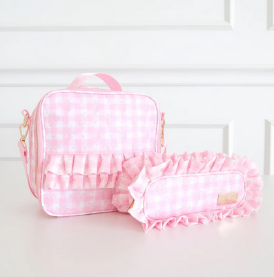 Ruffled Nylon Lunchbox - Pink Floral - Southern Belle Boutique